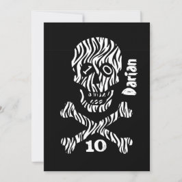 Convite 10º aniversário ou qualquer ano Caveira e Crossbon