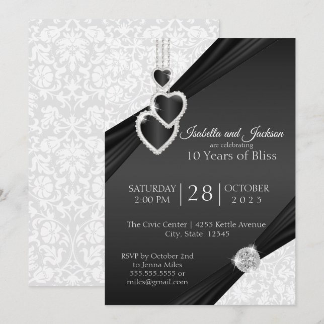 Convite 10º Design de Aniversário da Onyx (Frente/Verso)