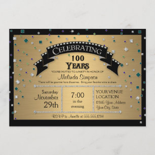 Convite 100ª celebração da Festa de aniversário Faux J