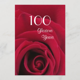 Convite 100ª Celebração de Aniversário!-Rosa vermelha