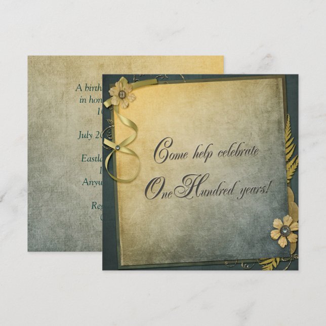 Convite 100ª Festa de aniversário (Frente/Verso)