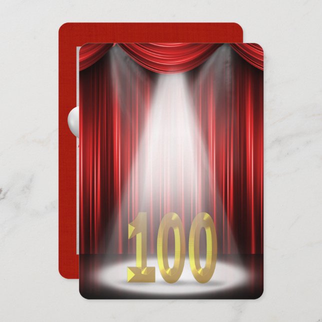 Convite 100ª Festa de aniversário em destaque (Frente/Verso)