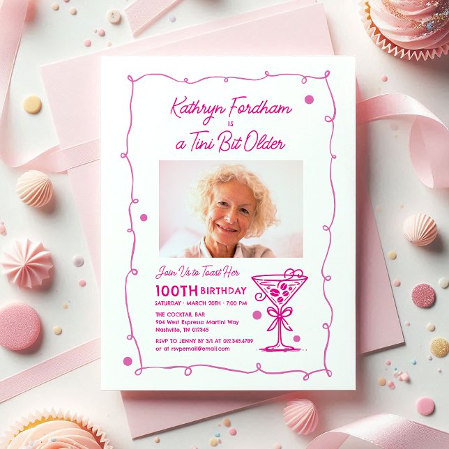 Convite 100ª Foto Festa de aniversário Espresso Martini (Criador carregado)