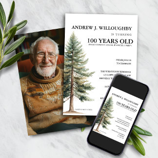 Convite 100º aniversário engraçado