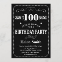 100.º Aniversário - Quadro Preto e Branco