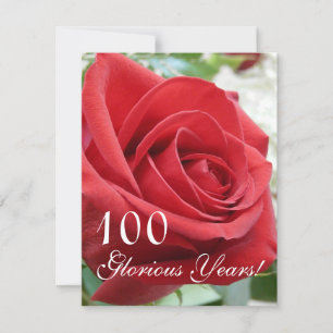 Convite 100 Anos Gloriosos!-Celebração/Rosa vermelha de 