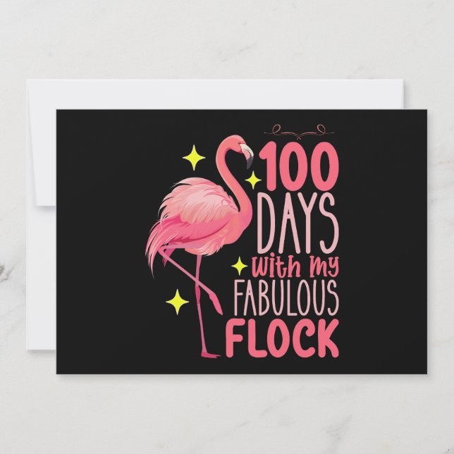 Convite 100 Dias Com Minha Fabulosa Escola Flamingo De Rel (Frente)