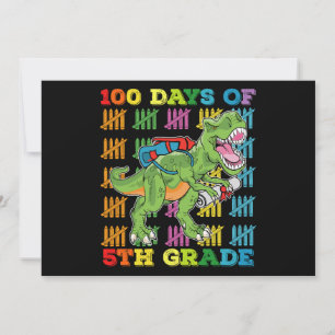 Convite 100 Dias De Escola De Dinossauro 5 Grau T Rex