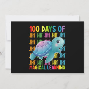 Convite 100 Dias De Escola De Tartaruga De Aprendizado Mág