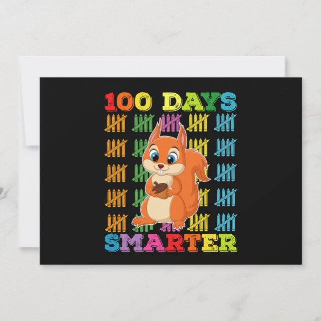 Convite 100 Dias De Esquilo Mais Inteligente 100º Dia Da E (Frente)