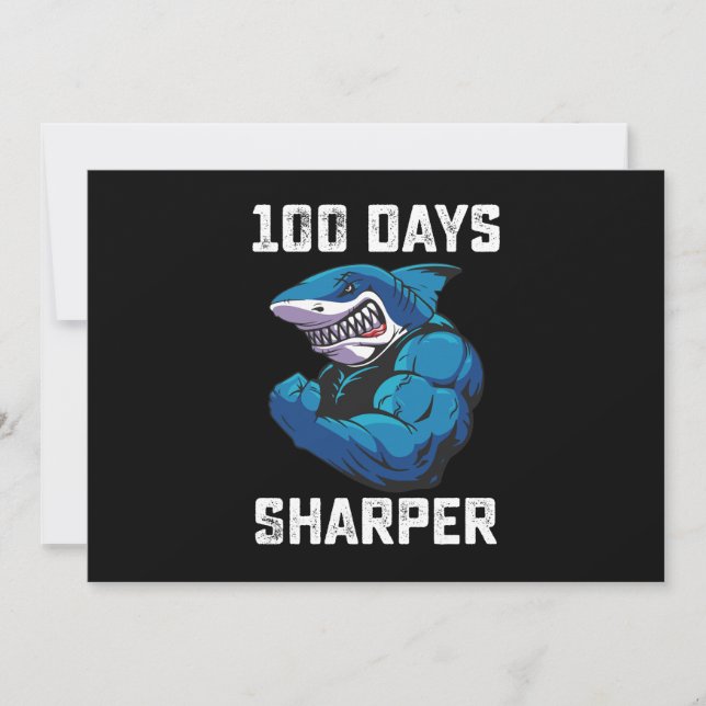 Convite 100 Dias De Sharper Shark 100.º Dia De Gym Escolar (Frente)