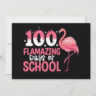 Convite 100 Dias Incríveis de Professora Flamingo da Escol