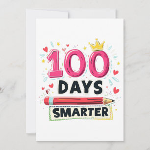 Convite 100 dias mais inteligentes de professor escolar