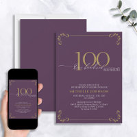 100 e Fabuloso Aniversário de Caligrafia Dourada e