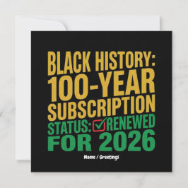 Convite 100-Year Black History Subscription Status Renewed