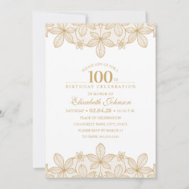 Convite 100th Laço dourado original da festa de