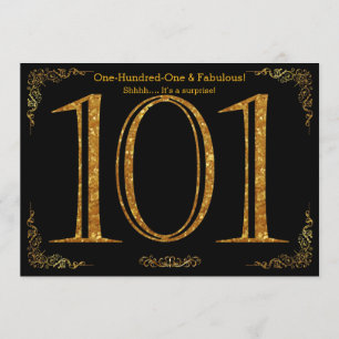 Convite 101st Festa de aniversário, grande Gatsby, glitt