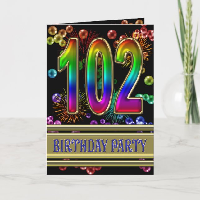 Convite 102nd Birthday party Invitation (Frente)