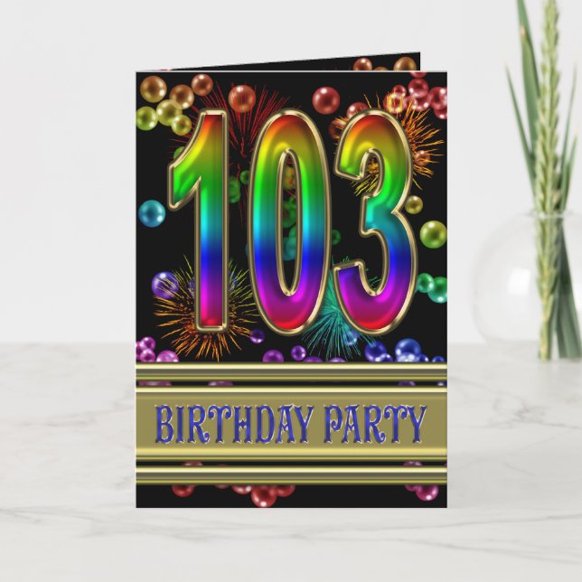 Convite 103rd Birthday party Invitation (Frente)