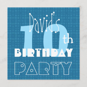 Convite 10.º Aniversário do Menino Nome Personalizado Az