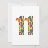 11 Birthday Autism Insert For Boy Girl