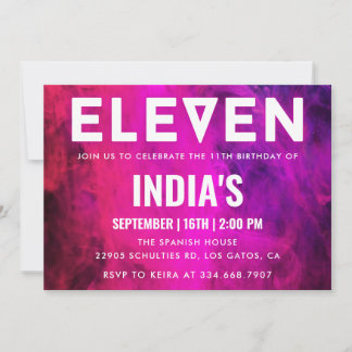 Convite 11 de Neon Rosa