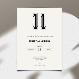 Convite 11th Birthday Invitation - Minimal Sport Style
