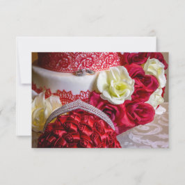 Convite 1242-Bolo de Casamento, Buquê e Alianças