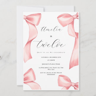 Convite 12 de Coquette Birthday Rapariga Rosa 13 18º