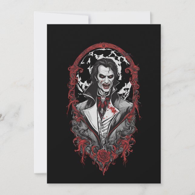 Convite 12 vampiros do Halloween, b, monstro assustador, h (Frente)