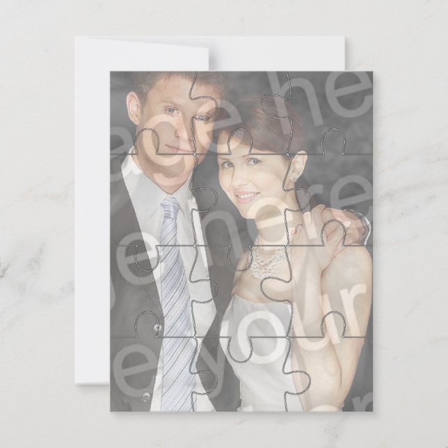 Convite 12pc Foto personalizada "Mock" Quebra-cabeça Convi (Frente)