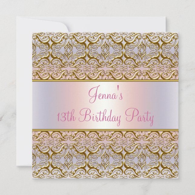 Convite 13 13 roxo rosa (Frente)