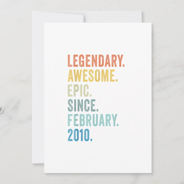 Convite 13 Birthday Boy Legendário Epic Incrível Desde Feb (Frente)