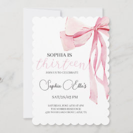 Convite 13 cor-de-rosa adolescente Aniversário | Coquette