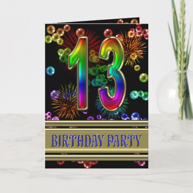 Convite 13th Birthday party Invitation (Frente)