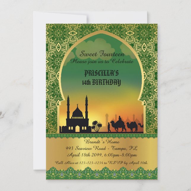 Convite 14 anos de convite, noite árabe (Frente)