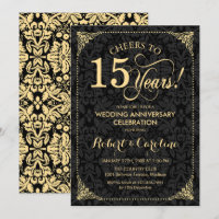 15º Aniversário de Casamento - Damasco Preto Doura