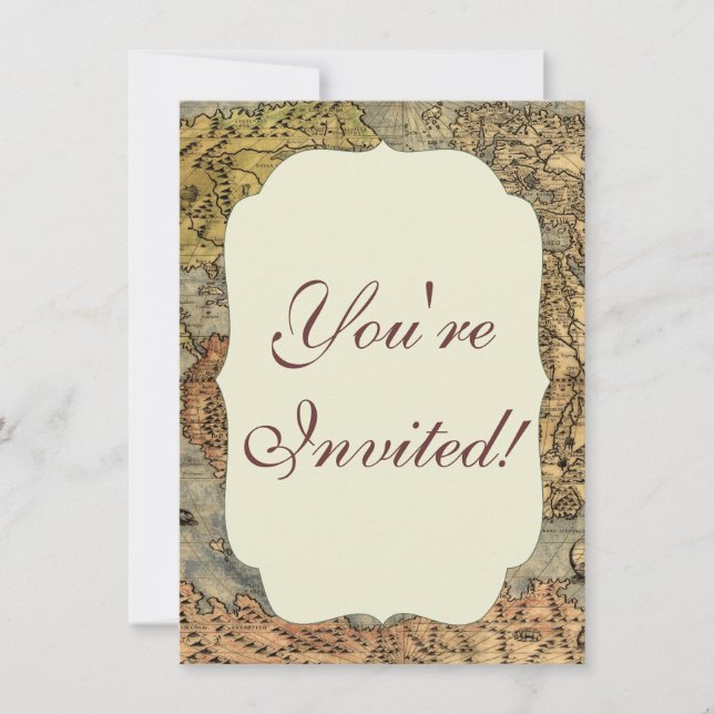 Convite 1565 Forlani AntiquevMapa Renascentista Mundial (Frente)