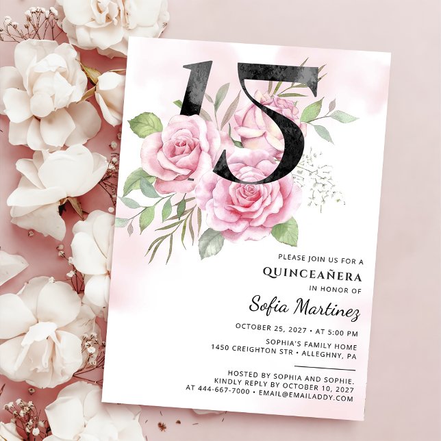 Convite 15 Birthday Quinceanera Russo Floral (Criador carregado)