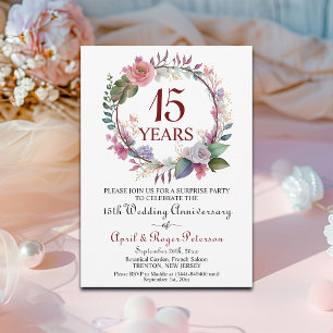 Convite 15 Crystal Surprise Weding Anniversário Floral