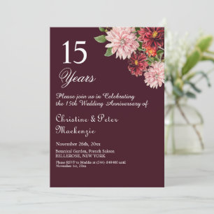 Convite 15 Crystal Weding Aniversário Burgundy Floral