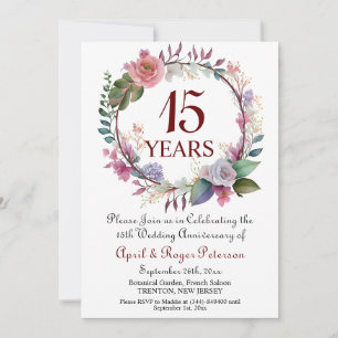 Convite 15 Crystal Weding Anniversário Floral