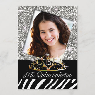 Convite 15 de aniversário de Tiara Zebra Quinceañera