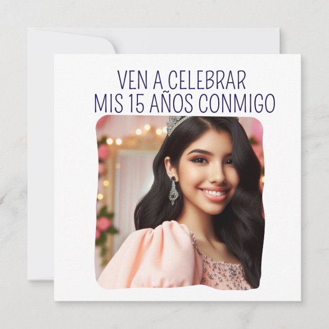 Convite 15 de Fotografia Personalizada Aniversário Mis Qui (Frente)