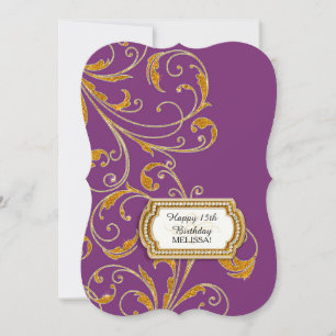 Convite 15 Festa de aniversário Glam Antiga Regência de 