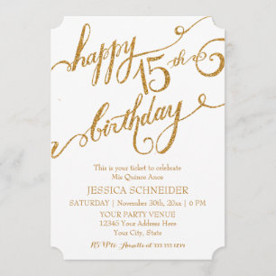 Convite 15 Mis Quince Anos, Bilhete de Aniversário de Quin