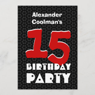 Convite 15o O branco preto adolescente moderno do