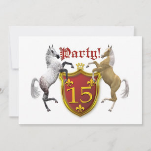 Convite 15th Birthday party invitation with coat of arms