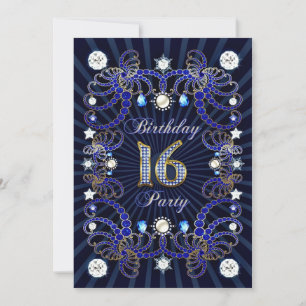 Convite 16ª festa de aniversário convidada com massas de