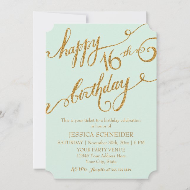 Convite 16º Bilhete Doce 166º Festa de aniversário (Frente)